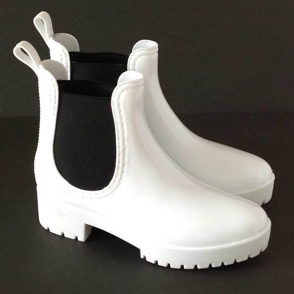 pure white chelsea boots